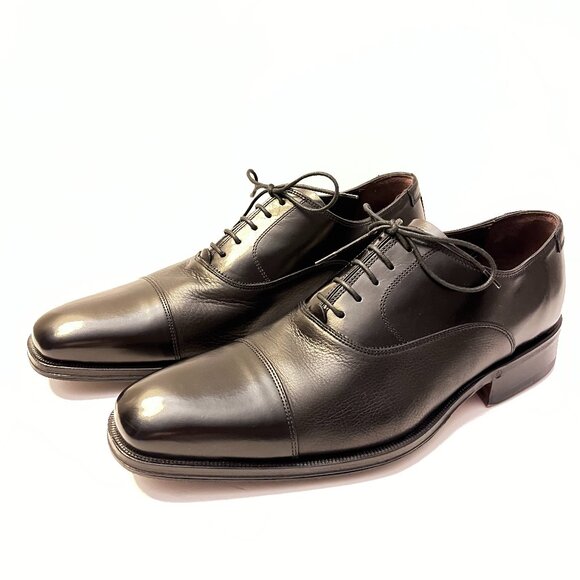 Black Cap Toe Dress Shoe - Picture 3 of 8